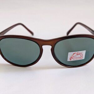 NWT Vintage 90's Large Oval Nylon w/Glass Polarized Sunglasses (S. Brown)